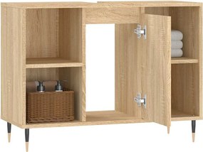 vidaXL Ντουλάπι Μπάνιου Sonoma Δρυς 80 x 33 x 60 εκ. από Επεξεργ. Ξύλο