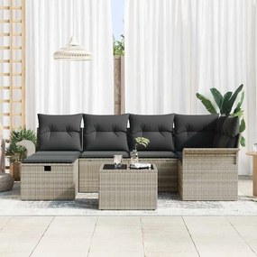 vidaXL Σετ Καναπέ Κήπου 7 pcs Ανοιχτό γκρι 242.5 x 132.5 x 85 εκ.