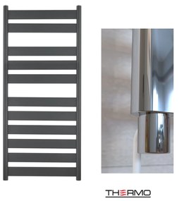Thermo LARGO Θερμαινόμενη πετσετοκρεμάστρα από Mild Steel με ηλεκτρική λειτουργία, 120x50cm Black