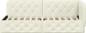 vidaXL Κρεβάτι Γωνίας Κρεμ 80 x 200 cm Βελούδο