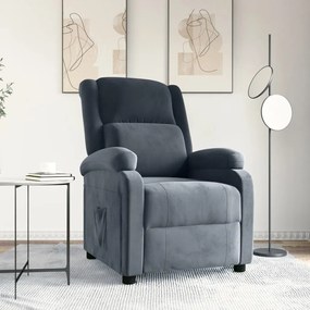 vidaXL Καρέκλα Ανακλινόμενη Σκούρο Γκρι Βελούδινη
