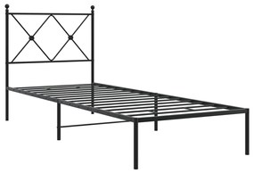 vidaXL Πλαίσιο Κρεβατιού με Κεφαλάρι Μαύρο 80 x 200 εκ. Μεταλλικό