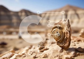 Intra Συλλεκτικό Ξύλινο Παζλ Plywood  4mm - Μικρό κοχύλι σε βράχους στην έρημο Σε Ξύλινο Κουτί - Διαστάσεις: 10x10 cm – 25 κομμάτια