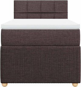 vidaXL Κρεβάτι Boxspring με Στρώμα Σκούρο Καφέ 80x200 εκ. Υφασμάτινο