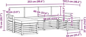 vidaXL Σειρά Καναπέ Εξωτερικού 6 pcs Λευκό και Κρεμ