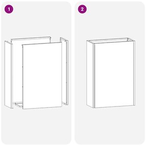 vidaXL Σχέδιο &amp; βάση αποθήκευσης Ανθρακί 28 x 12 x 41 εκ Ατσάλι