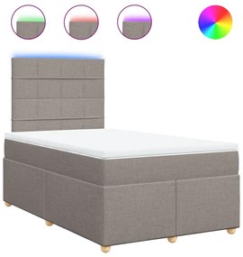 Κρεβάτι Boxspring με Στρώμα Taupe 120x190 εκ. Υφασμάτινο - Μπεζ-Γκρι