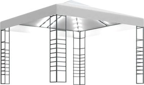 vidaXL Κιόσκι με Φωτάκια LED Λευκό 3 x 3 μ.