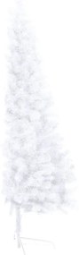 vidaXL Χριστ. Δέντρο Μισό Προφωτισμένο Τεχνητό Μπάλες Λευκό 150εκ
