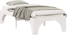 vidaXL Σκελετός Κρεβατιού Λευκό 75 x 190 cm Στερεά ξυλεία πεύκου