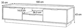 Έπιπλο τηλεόρασης Mensa Megapap χρώμα καρυδί 180x35x43cm.