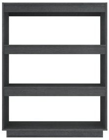 vidaXL Βιβλιοθήκη/Διαχωριστικό Χώρου Γκρι 80x35x103 εκ. Μασίφ Πεύκο