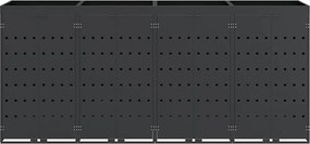 vidaXL Αποθήκη τροχήλατου κάδου για 4 κάδους Ανθρακί