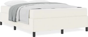 vidaXL Σκελετός Κρεβατιού με στρώμα Κρεμ 160 x 200 cm ύφασμα