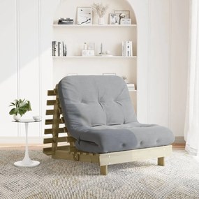 Καναπές Κρεβάτι Futon/Στρώμα 80x206x11 Εμποτισμένο Ξύλο Πεύκου - Καφέ