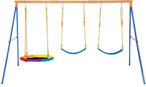 VEVOR Swing Sets for Backyard 1 Saucer 2 Belt Swing Seats A-Frame Metal Stand