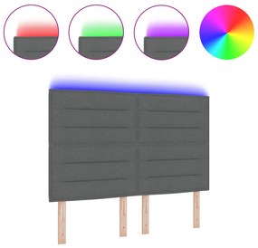 vidaXL LED κεφαλάκι σχεδίου γραμμών σκούρο γκρίζο 80 εκ ύφασμα