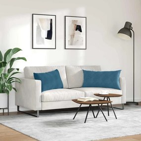 vidaXL Μαξιλάρι Καναπέ 2 τμχ. Βελούδο Μπλε 80 x 40 cm