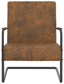 325734  CANTILEVER CHAIR BROWN FABRIC 325734