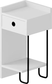 Κομοδίνο Sirius Megapap αριστερό χρώμα λευκό 32x30x61εκ.