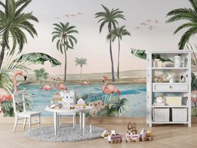 Flamingo Oasis Ταπετσαρια Τοιχου Ροζ Επιθυμητη Διασταση