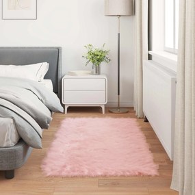 vidaXL Χαλί από τεχνητό πρόβειο δέρμα TAFALLA Ροζ 60 x 110 cm