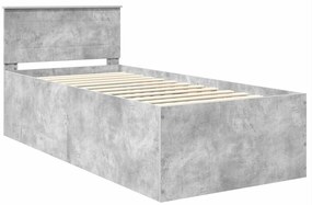 vidaXL Σκελετός Κρεβατιού με κεφαλάρι Σκυρόδεμα Γκρι 90 x 190 cm