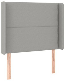 vidaXL Κρεβάτι Boxspring με Στρώμα &amp; LED Αν.Γκρι 90x190 εκ. Υφασμάτινο
