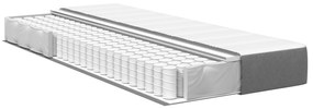 vidaXL Κρεβάτι με Στρώμα Pocket Spring , Ανοιχτό Γκρι, Μεσαίο, 90x190x20 εκ, Ταπετσαρία