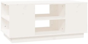 vidaXL Τραπεζάκι Σαλονιού Λευκό 90x49x40,5 εκ. από Μασίφ Ξύλο Πεύκου