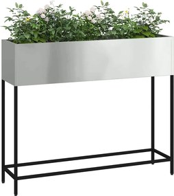 vidaXL Υψωμένη Γλάστρα Κήπου Ασημί 100 x 26 x 82 εκ