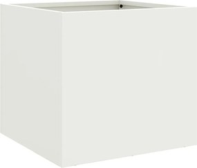 vidaXL Ζαρντινιέρα Λευκή 32x30x29 εκ. από Χάλυβα