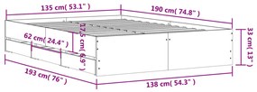 ΠΛΑΙΣΙΟ ΚΡΕΒΑΤΙΟΥ ΜΕ ΣΥΡΤΑΡΙΑ ΓΚΡΙ SONOMA 135X190ΕΚ. ΕΠΕΞ. ΞΥΛΟ 3207313