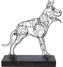Επιτραπέζιο Διακοσμητικό Wire Σκύλος 30,5x35,5 εκ. - Μαύρο