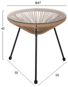 ΣΕΤ ΕΞΩΤΕΡΙΚΟΥ ΧΩΡΟΥ 3ΤΜΧ ACAPULCO HM21100 TWISTED WICKER-ΜΕΤΑΛΛΟ - 9996888 - HM21100