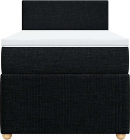 vidaXL Κρεβάτι Boxspring με Στρώμα Μαύρο 80 x 200 εκ. Υφασμάτινο