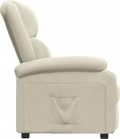 vidaXL Πολυθρόνα Ανακλινόμενη Κρεμ Βελούδινη