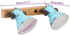 Φωτιστικό Τοίχου 25 W Αντικέ Μπλε 45 x 25 εκ. Ε27 - Μπλε