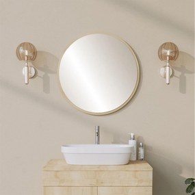Stewehome στρογγυλός καθρέφτης μπάνιου χρυσός 60x1.2x60 cm