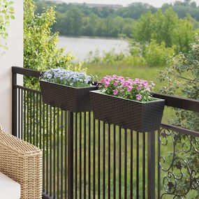 vidaXL Ραφήνα 2 pcs Μαύρο 50 x 17 x 17 εκ Μέταλλο