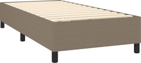 vidaXL Κρεβάτι Boxspring με Στρώμα Taupe 100 x 200 εκ. Υφασμάτινο