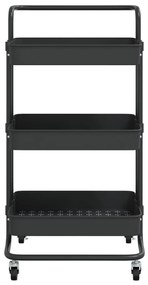 vidaXL Τρόλεϊ Κουζίνας 3 Επιπέδων Μαύρο 42 x 35 x 85 εκ. Σίδερο/ABS