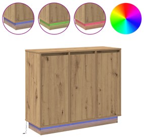 vidaXL Μπουφές με LED σε Καρυδιά 90x32x75 εκ από Συνθετικό Ξύλο