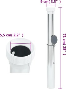 vidaXL Βάση Ομπρέλας Εδάφους με Στύλο Ασημί 40-50 χιλ. Αλουμινίου