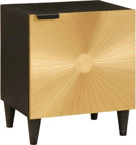vidaXL Κομοδίνο 2 pcs Μαύρο και Χρυσό 40 x 33 x 46 εκ.