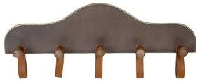Κρεμάστρα Τοίχου 5 Θέσεων AFT118 63x7,5x24cm Brown Espiel Metal,Wood