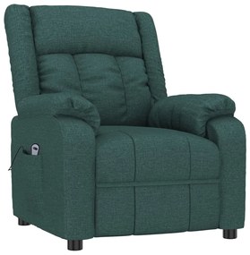 vidaXL Πολυθρόνα Ανακλινόμενη Ηλεκτρική Πράσινο Υφασμάτινη