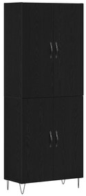 vidaXL Υψηλή Βαθμίδα Μαύρο Δρυς 69,5x34x180 εκ Επεξεργασμένο Ξύλο