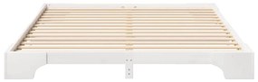 vidaXL Κρεβάτι δαπέδου Λευκό 180 x 220 εκ. Μασίφ ξύλο πεύκου