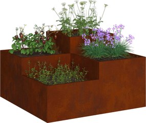 vidaXL Γλάστρα Κήπου Σκ rusty 80 x 80 x 48 εκ.